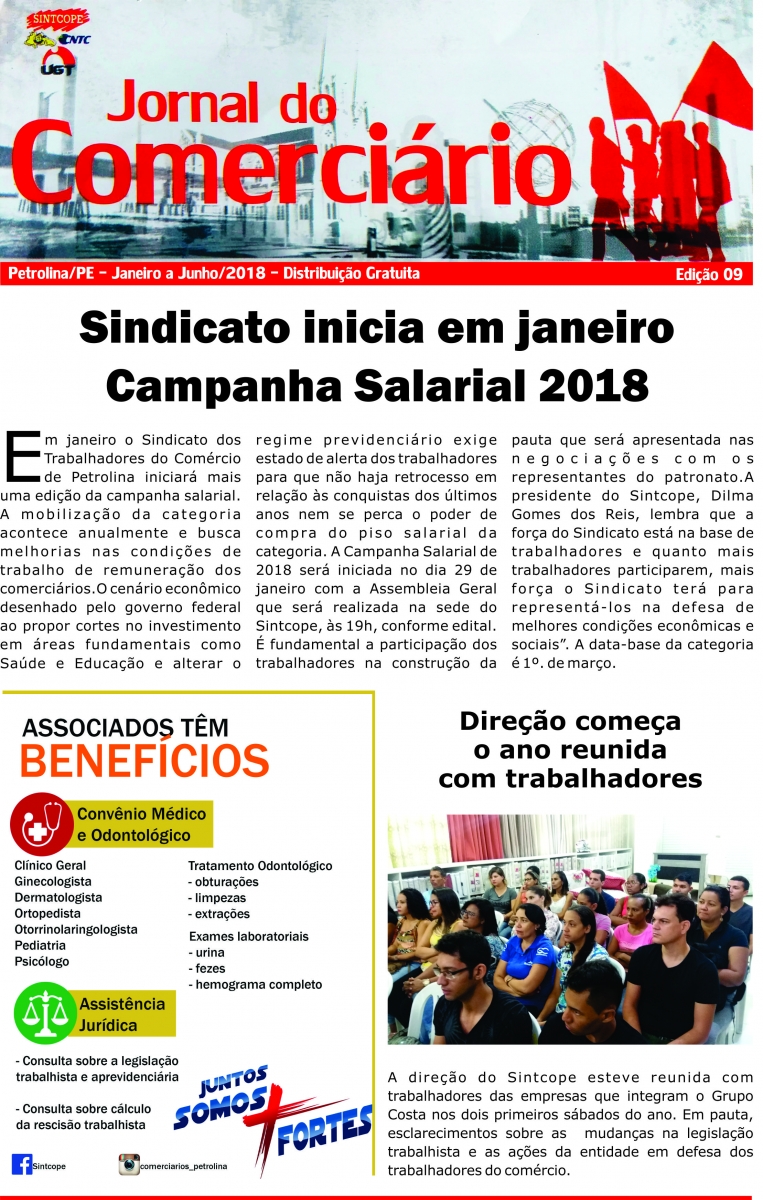 Foto do jornal Sintcope Jornal do Comerciário - no. 09