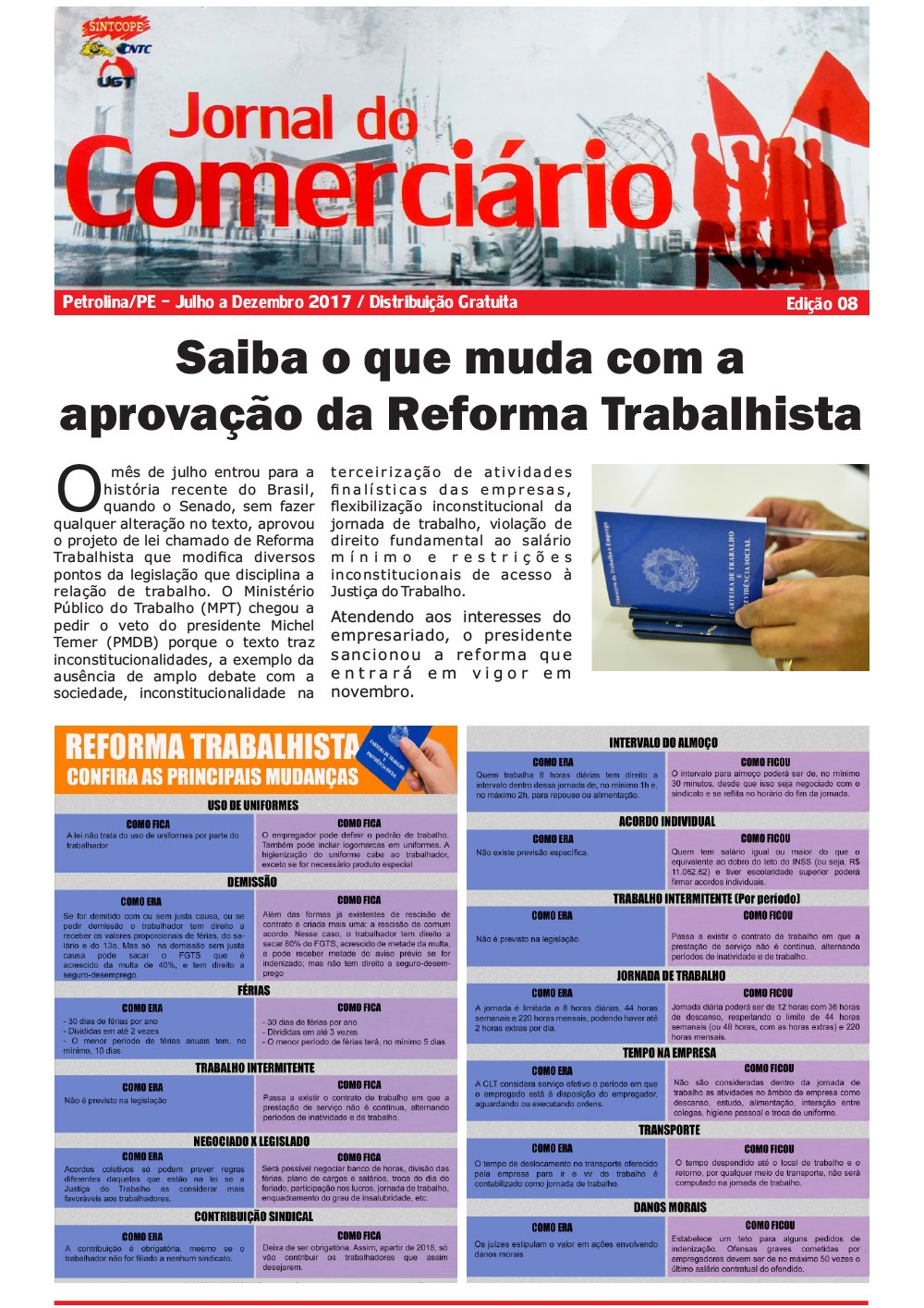 Foto do jornal Sintcope Jornal do Comerciário - Edição no. 08