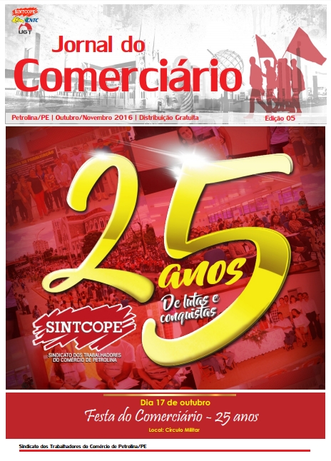 Foto do jornal Sintcope Jornal do Comerciário Edição 05