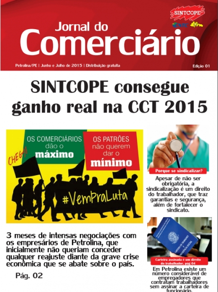 Foto do jornal Sintcope Jornal do Comerciário - Edição Junho/Julho 2015