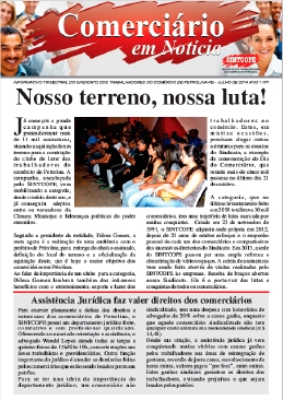 Foto do jornal Sintcope Jornal Trimestral - Julho/14