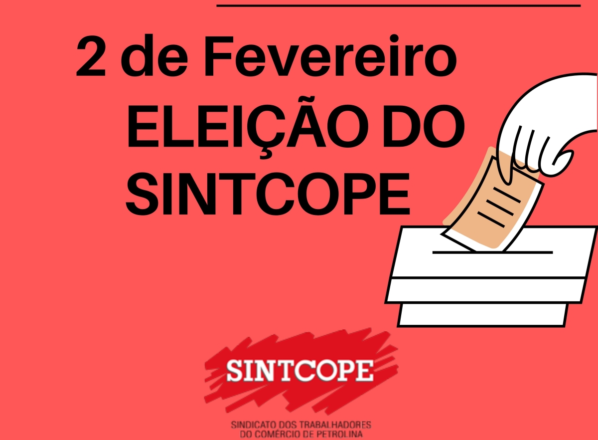 Imagem da notícia Eleição para nova diretoria do Sintcope acontece dia 02 de fevereiro