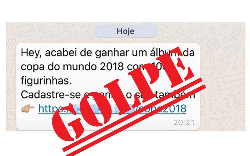 Imagem da notcia Golpe no WhatsApp: campanha enganosa oferece lbum da Copa de graa