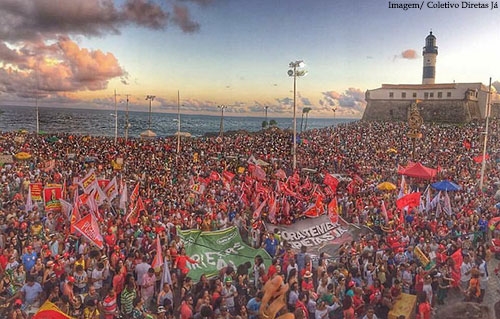Imagem da notcia Luta por diretas avana e une multides de Porto Alegre a Salvador