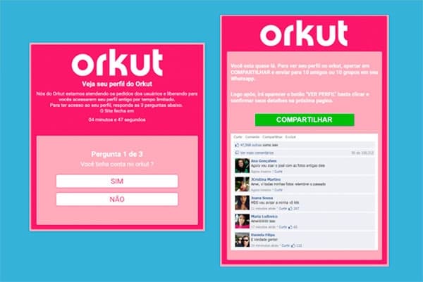 Imagem da notcia Novo golpe da volta do Orkut se propaga no WhatsApp