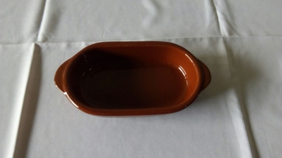 Travessa de cerâmica marrom 32 cm - Foto 1